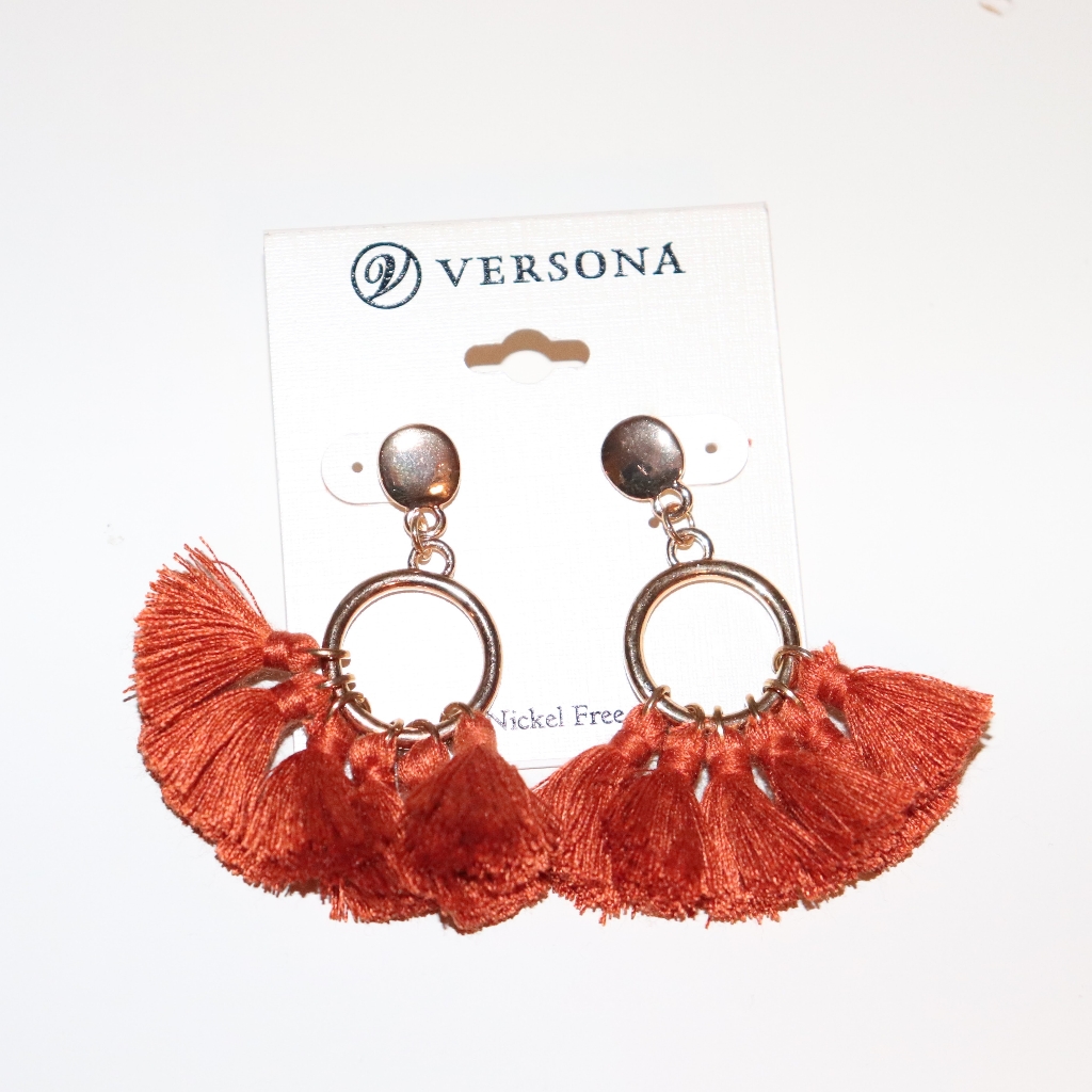 Versona Orange And Gold Tassel Earrings 20$
